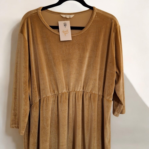 Velour mini dress Champagne color size 2x NWT - Picture 7 of 9